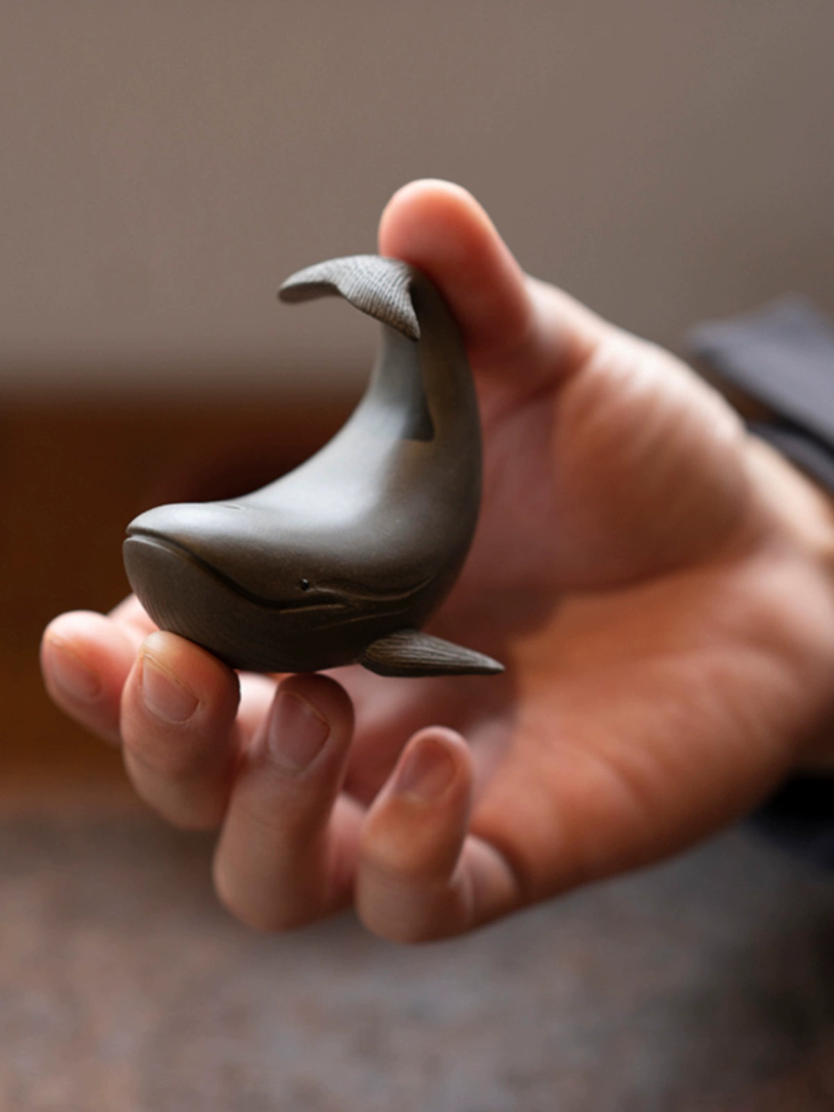 Tea Pet | Purple Clay Sculpture Whale Spouting Water Design Original Display Ornament - iTeapet